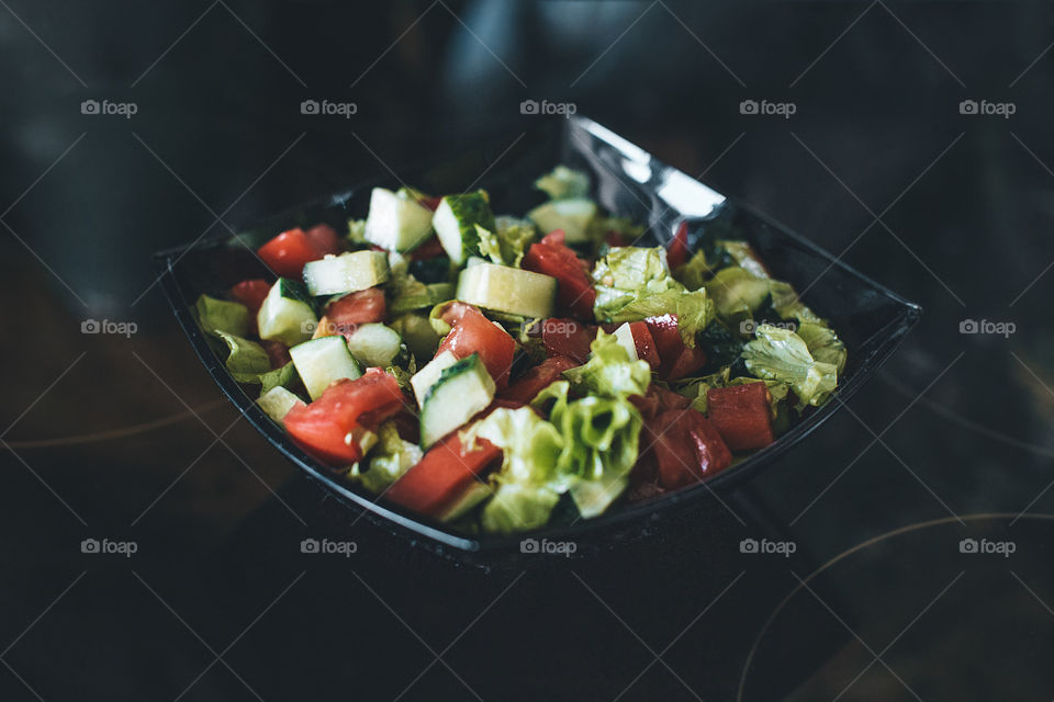 plate with vegetable salad