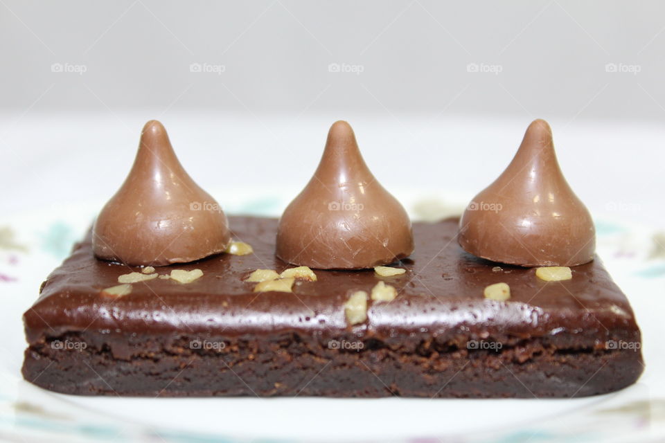 Triple chocolate brownie