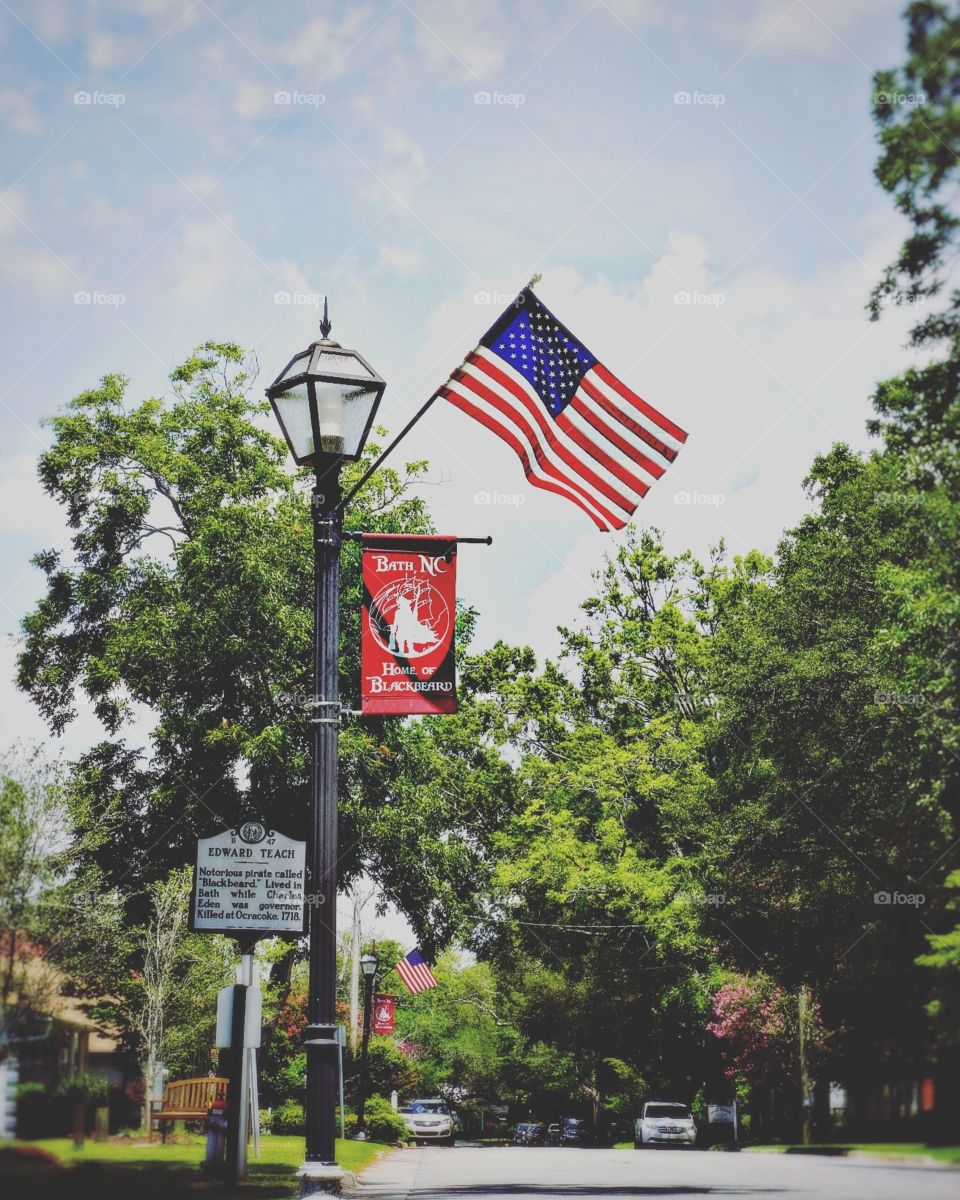 The US flag is flown in towns large and small, bringing color and patriotism to each one.