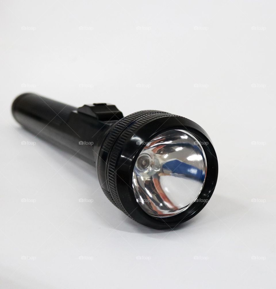 Flashlight photo with white background