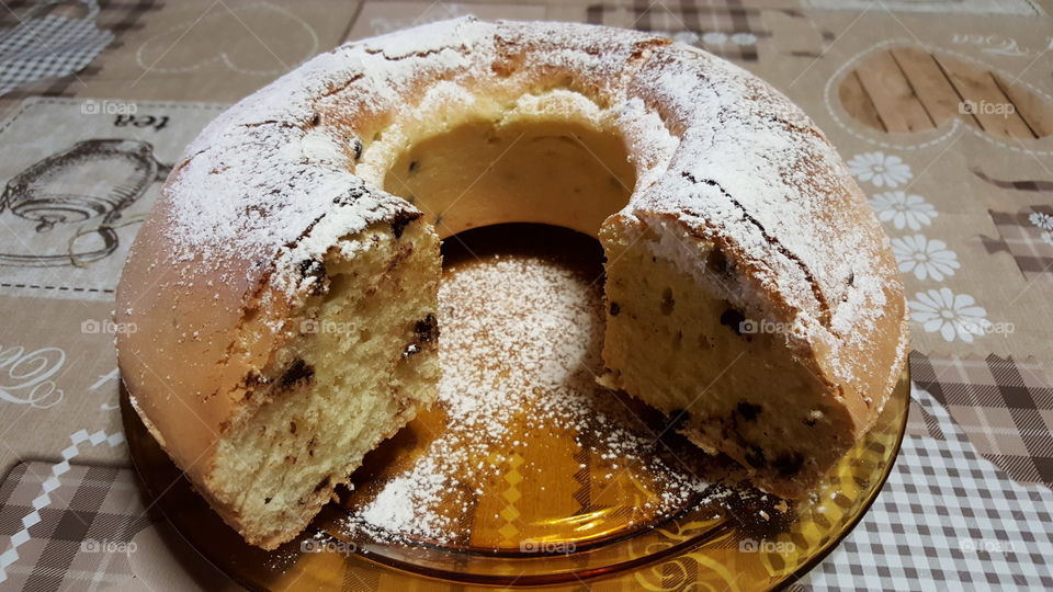 ciambella con gocce di cioccolato