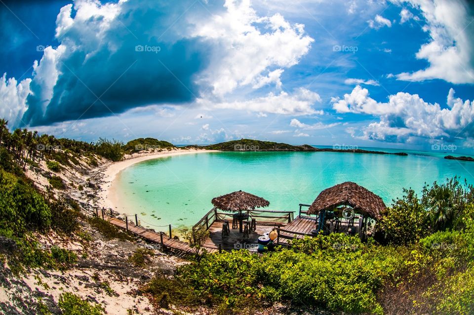 Remote bay deep in Xuma Bahamas 