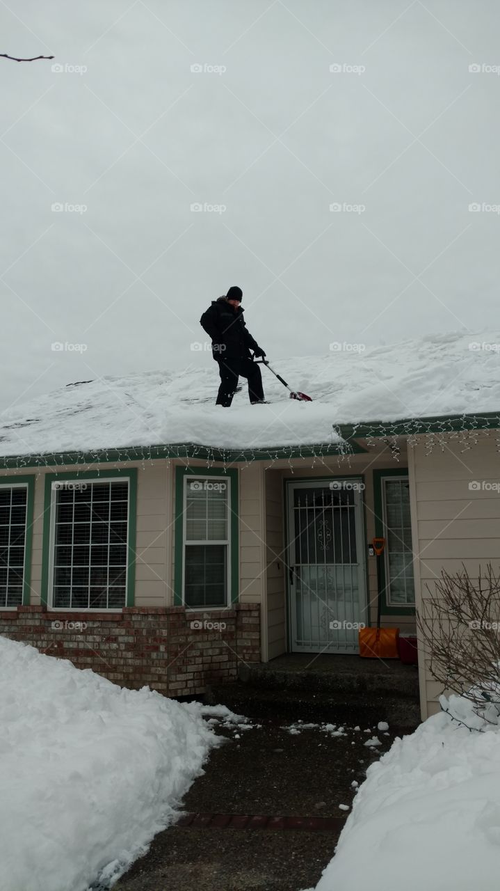 shoveling roof