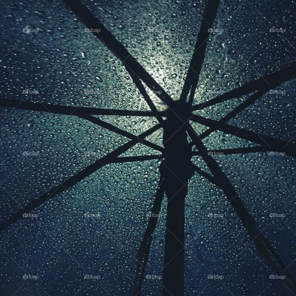 Inside an Umbrella by a Rainy Night