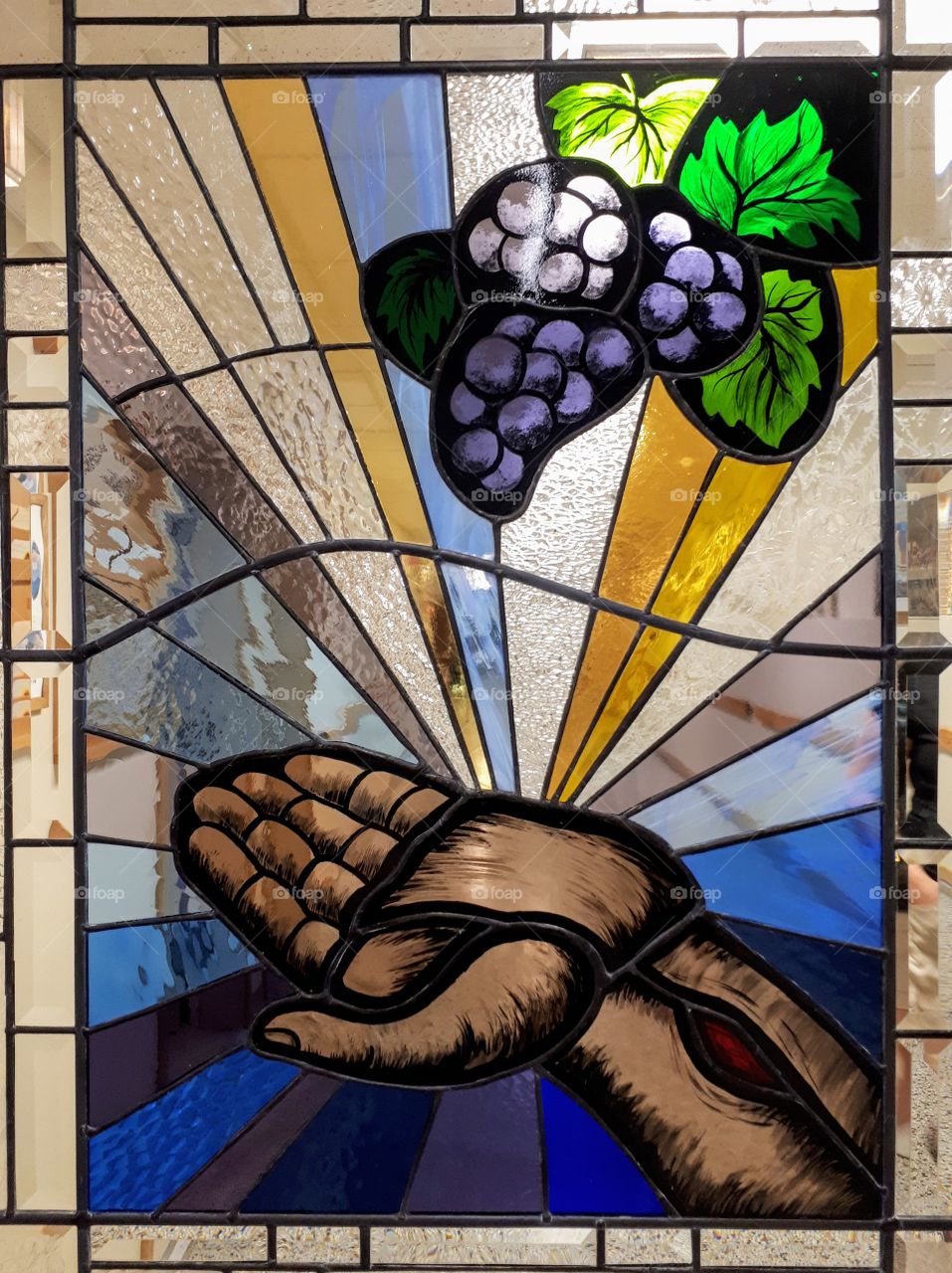 the gift of the Eucharist stained glass