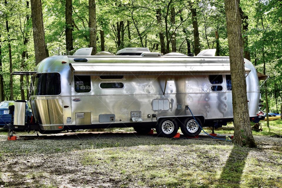 Cool camper in the park. 