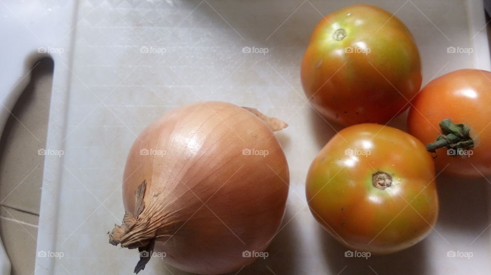 onion and tomatoes