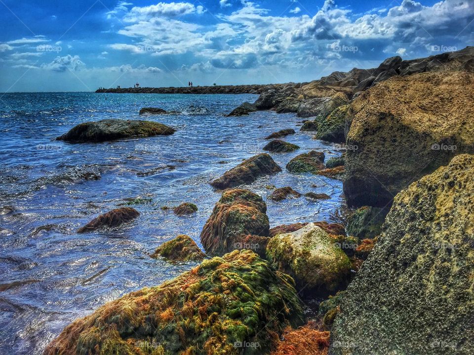 Beach jetty on a summer day