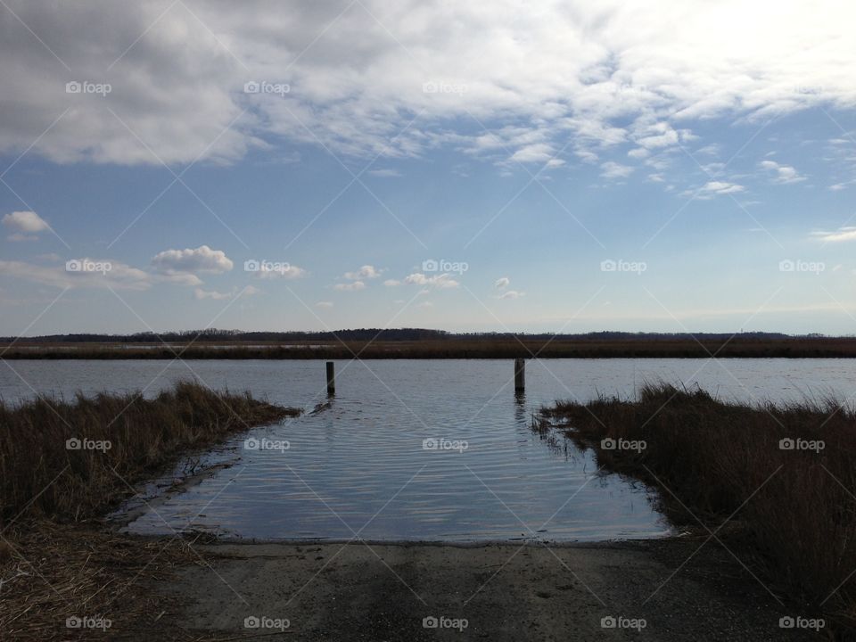 Boat ramp, Jake's Landing, New Jersey. 
