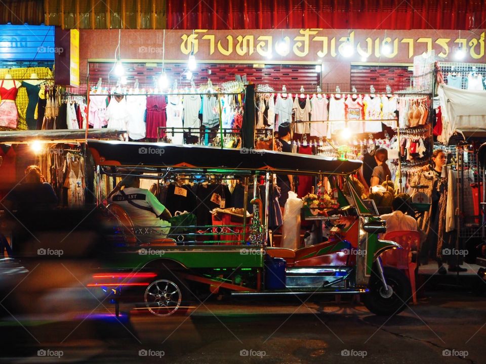 Bangkok street at night 