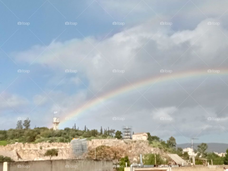 a rainbow in Elefsis Attica Greece, European capital of culture 2021