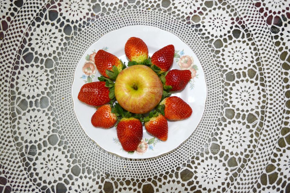 Strawberry and apple