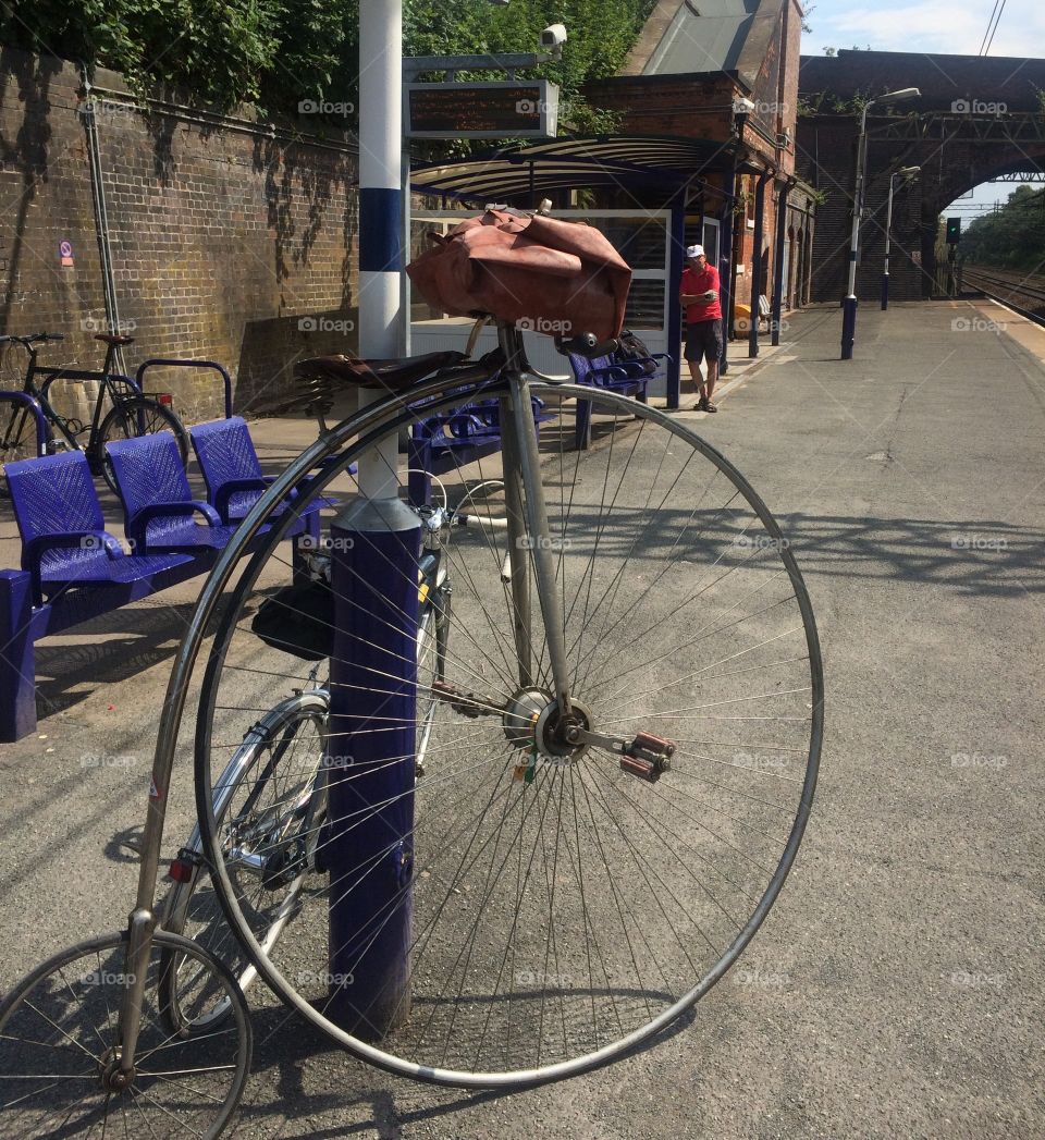 A Retired Gentleman With His Treasured Zinga Penny Farthing From 1886. At The Train Station In 2018 In Mint Condition Bought 30yrs Ago For Proper Money. He Was Going For A Pint One Stop On The Train Then On His Merry Way Thats What I Call Class ;)