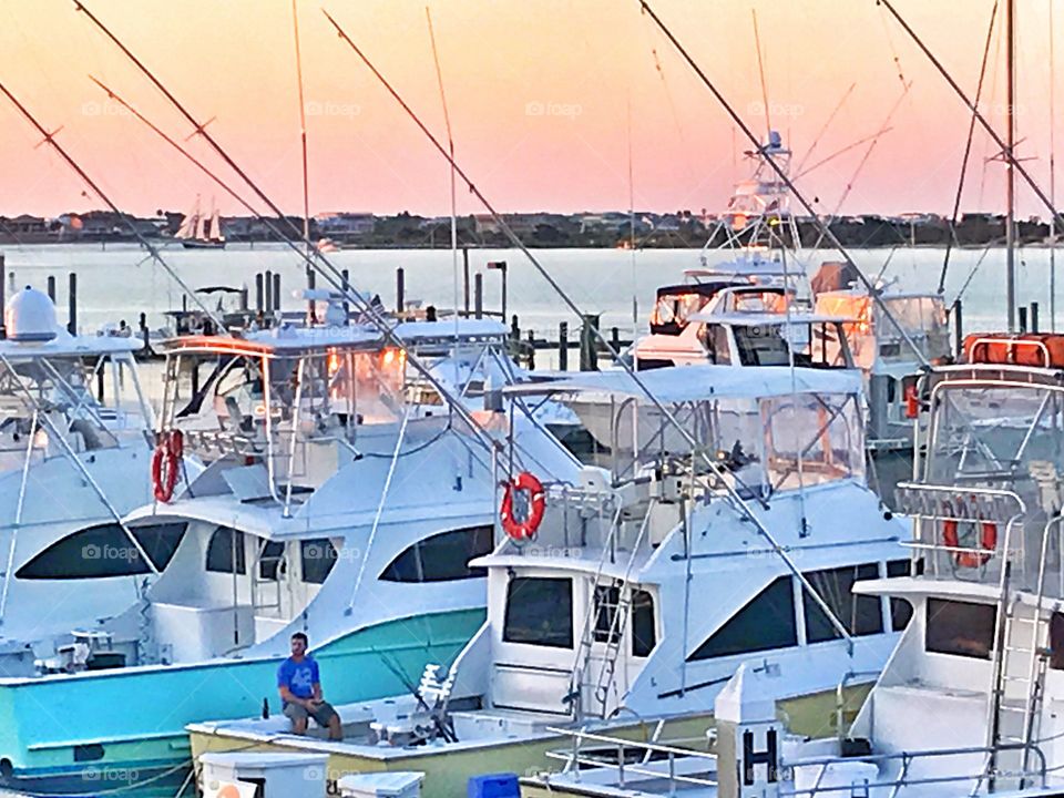 Amelia Island marina basked in sunset hues