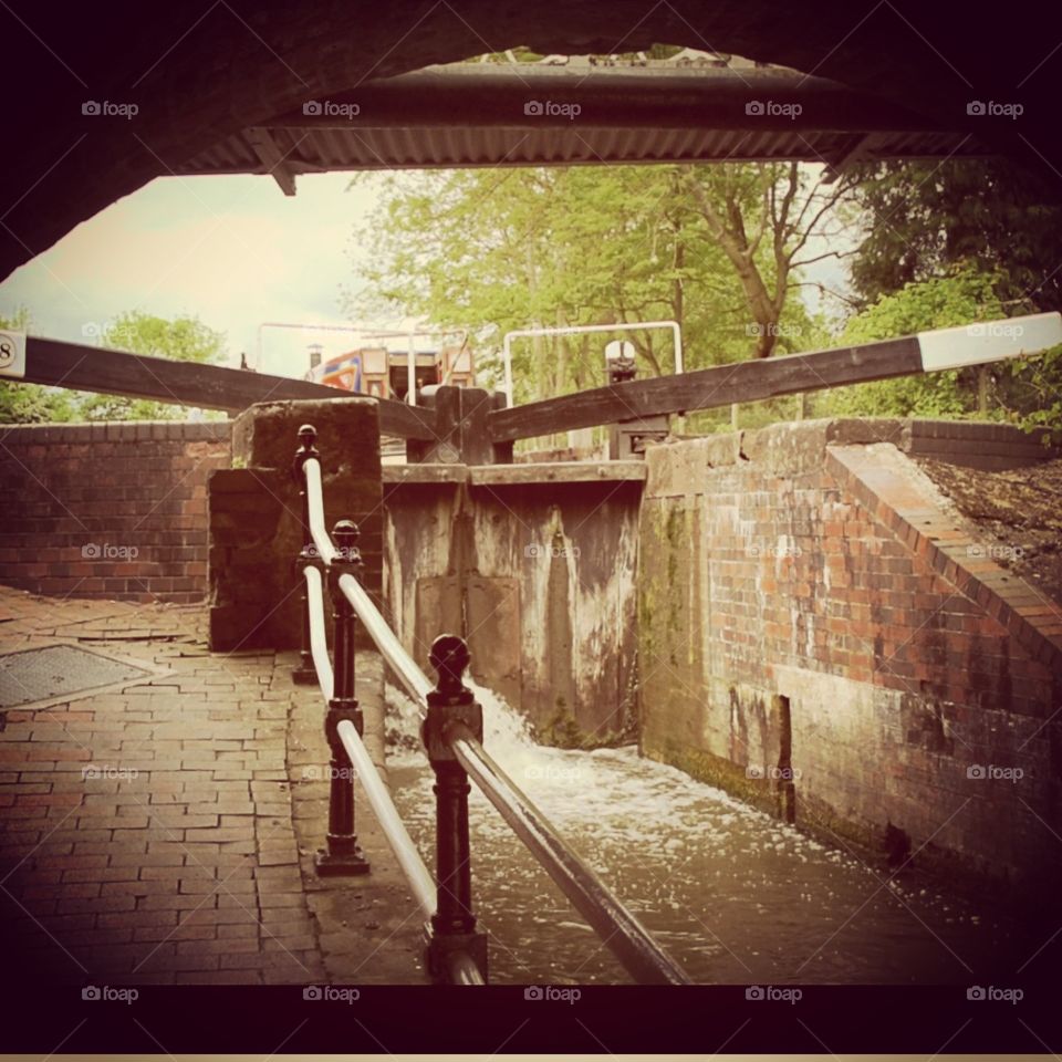 Lock. Canal lock 