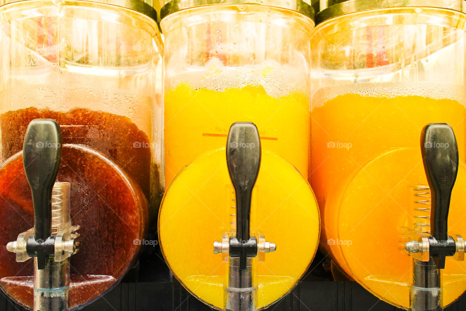 juice slush freezer machine with colorful frozen drinks