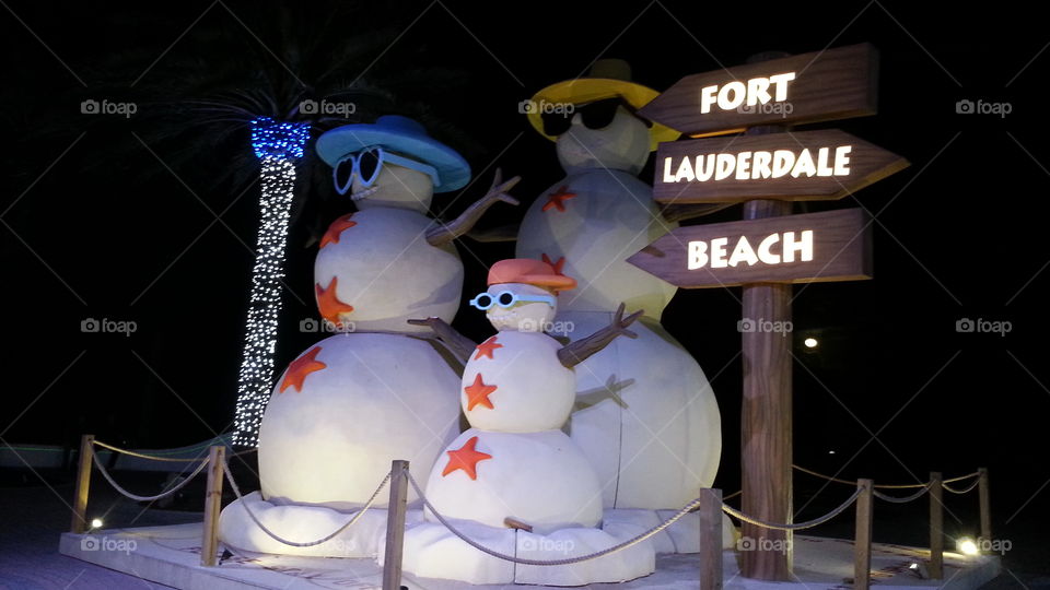 snowman, Fort Lauderdale,  beach, Florida