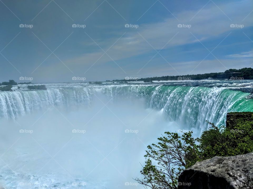 Beautiful close-up view of Niagara falls Canada