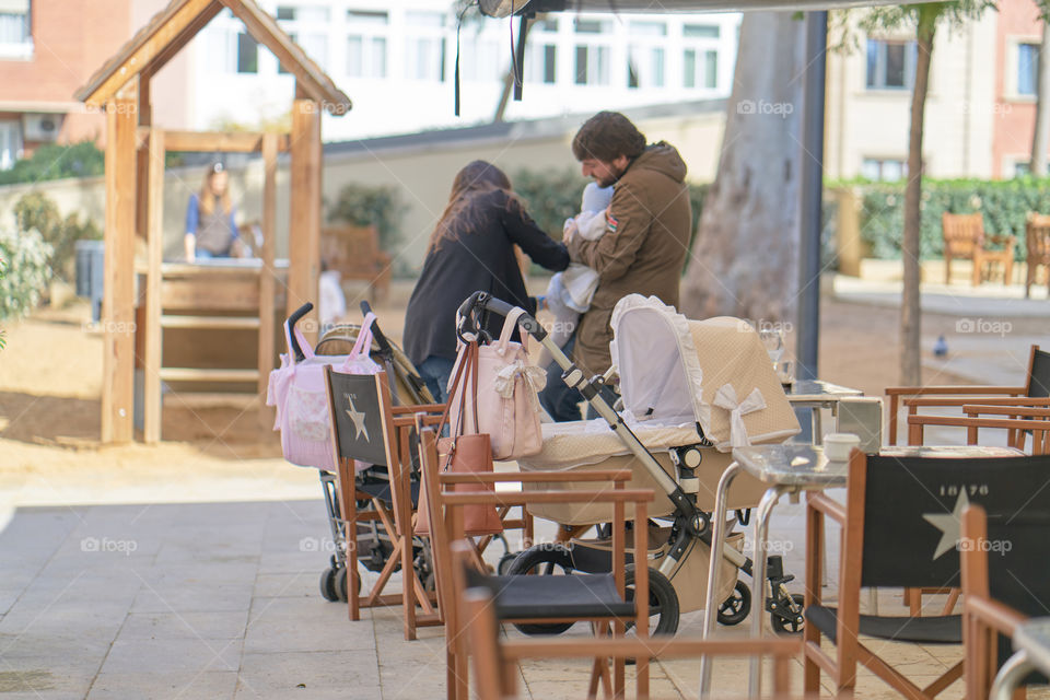 Family at the playground 