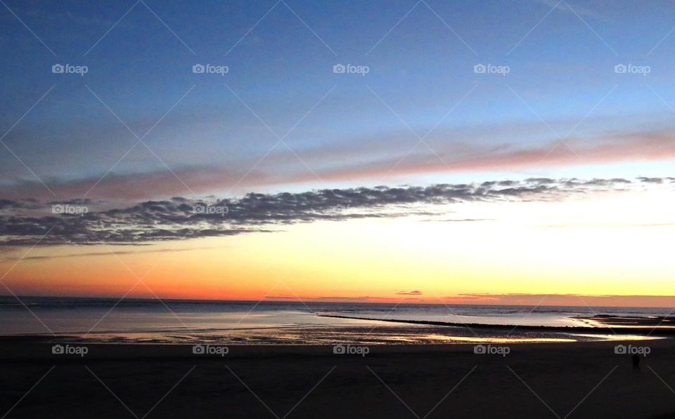 at night on the beach