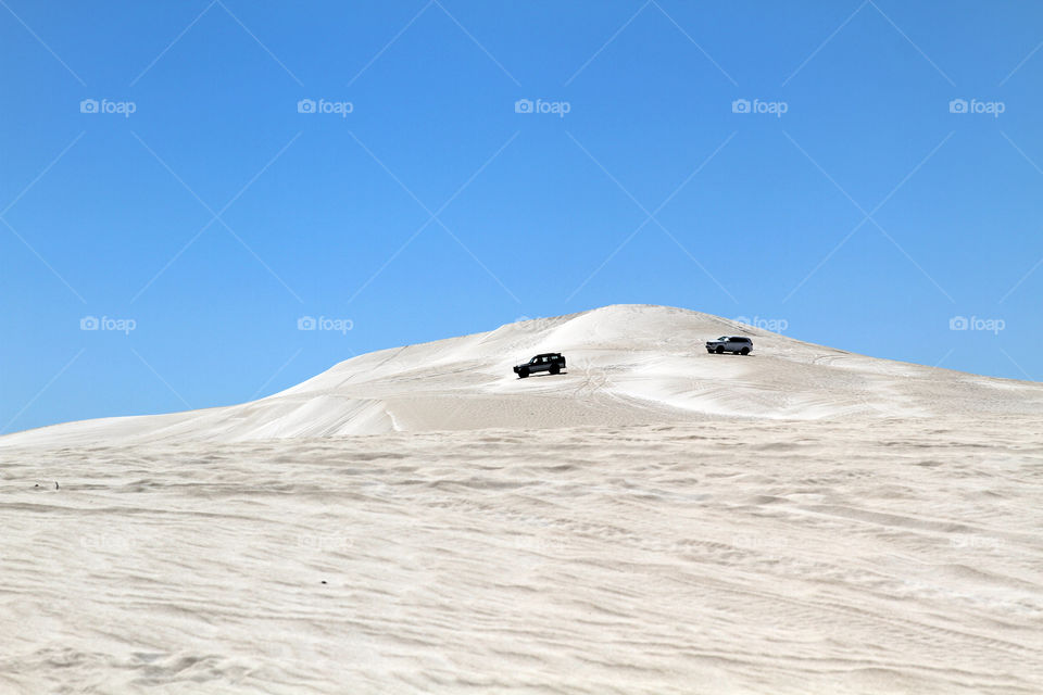 driving on the sand dunes at Lancelin, Western Australia