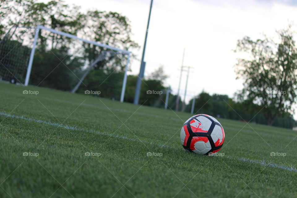 soccer ball on sideline