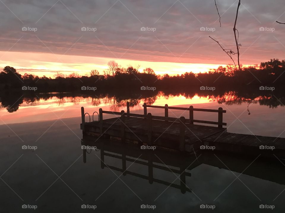 Sunrise Over the Old Dock At Holiday Lake