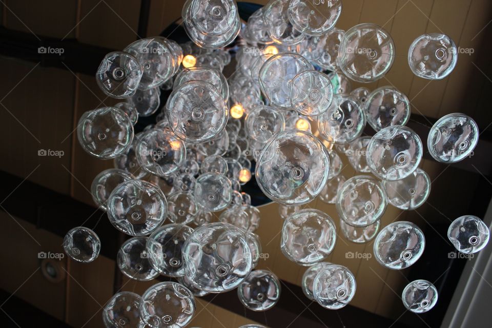 Glass chandelier.