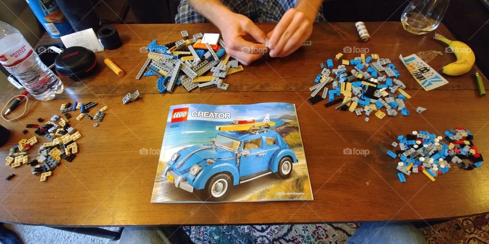 wide angle Lego Creator Volkswagen beetle parts and instructions