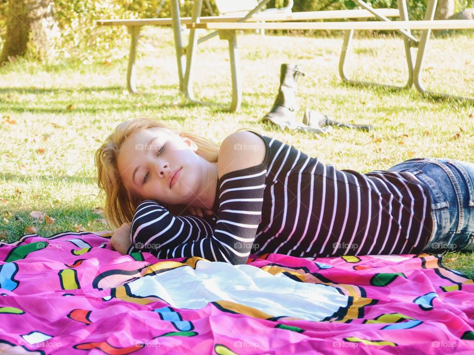 Girl, Child, Park, Grass, Fun