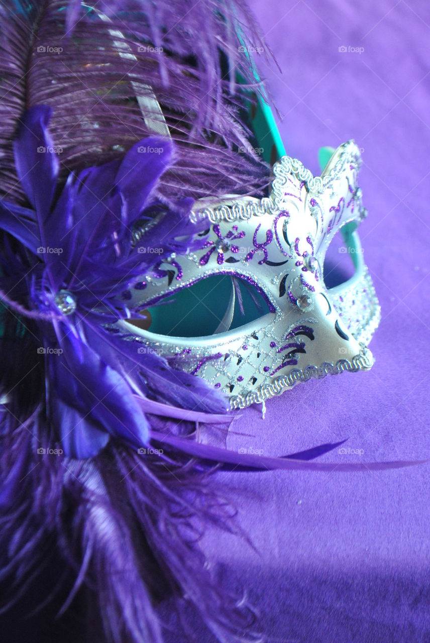 A purple mask