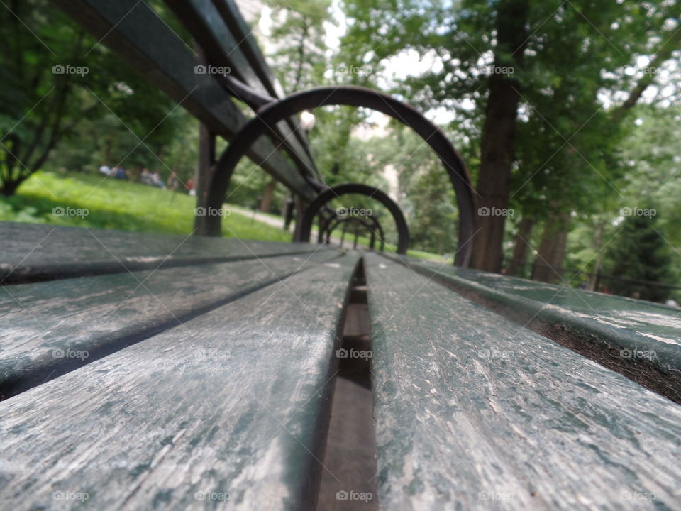 Creative shot of a bench in Boston