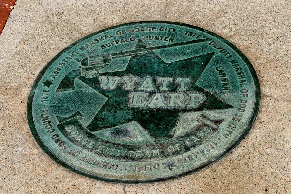 Wyatt Earp medallion Dodge City, Kansas