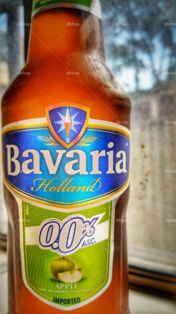 Bavaria non-alcoholic beer. The company markets this as a malt drink that is available in various flavors - apple in this sample.