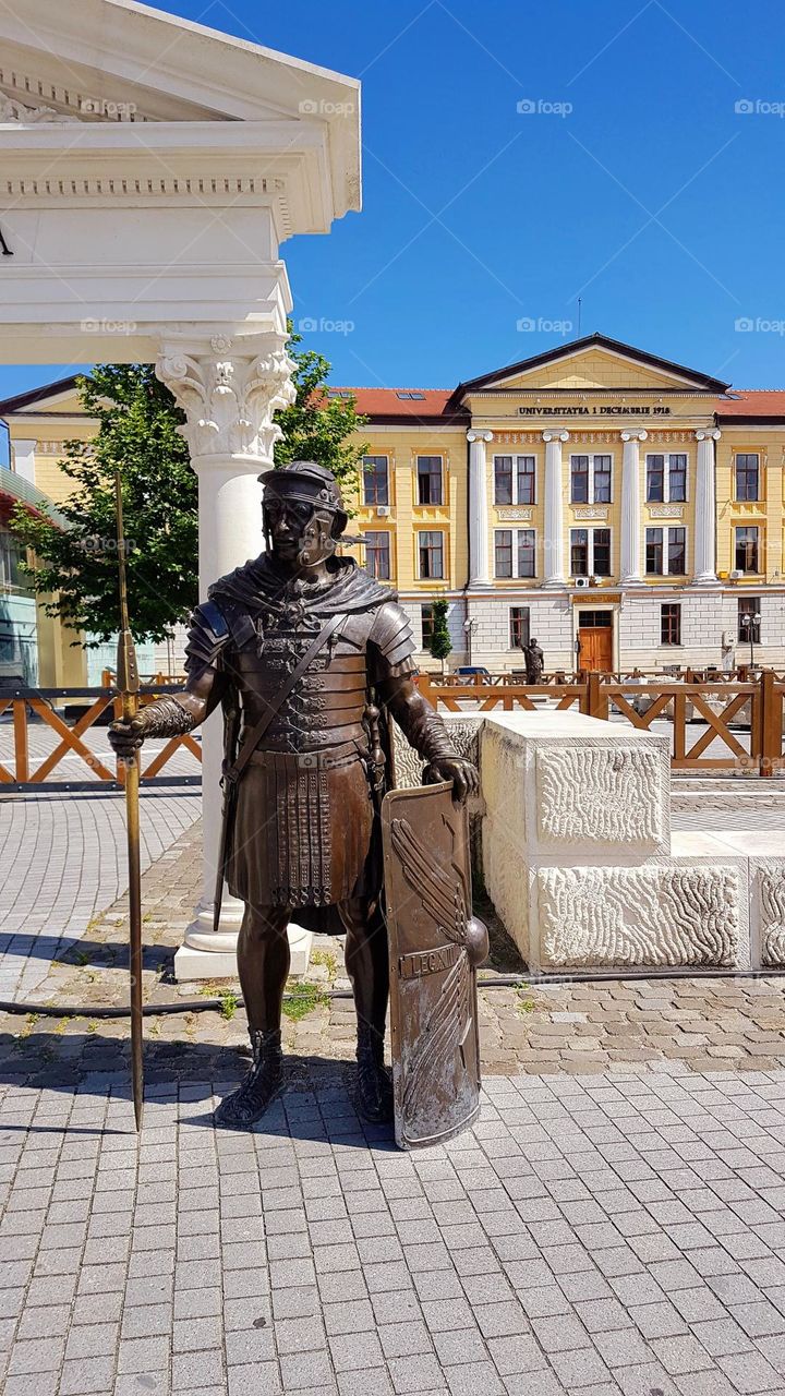 Roman statue at the Alba Carolina fortress, Alba Iulia, Romania