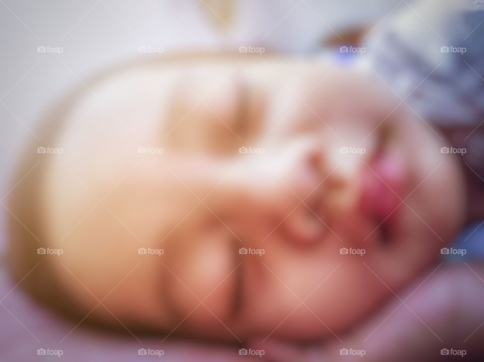 defocused abstract background of the cute baby sleep