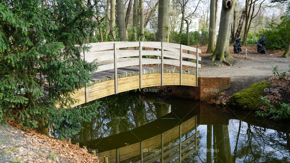 A bridge over a river.