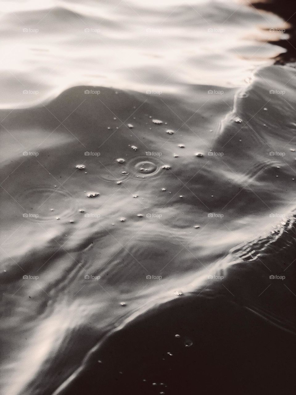 Water drop in the sea