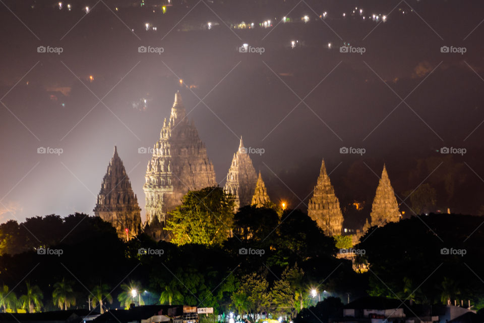 prambanan temple at night