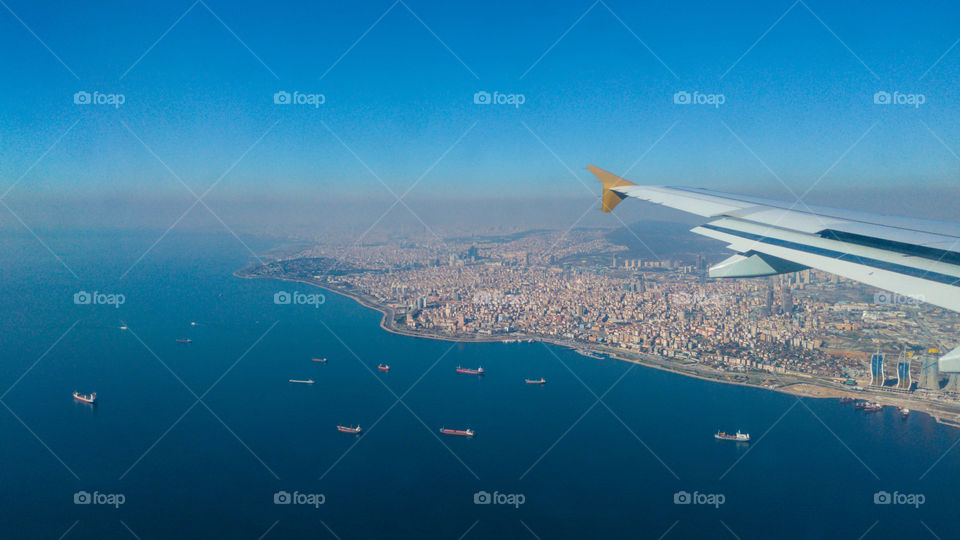 Flying over istanbul