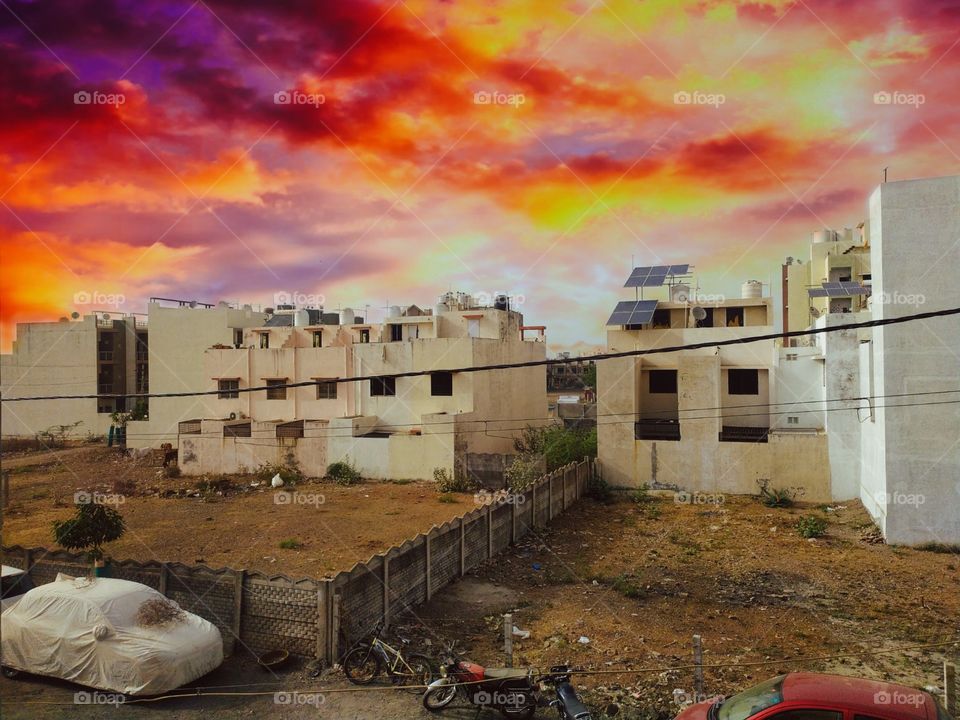 beautiful colour sky above residency