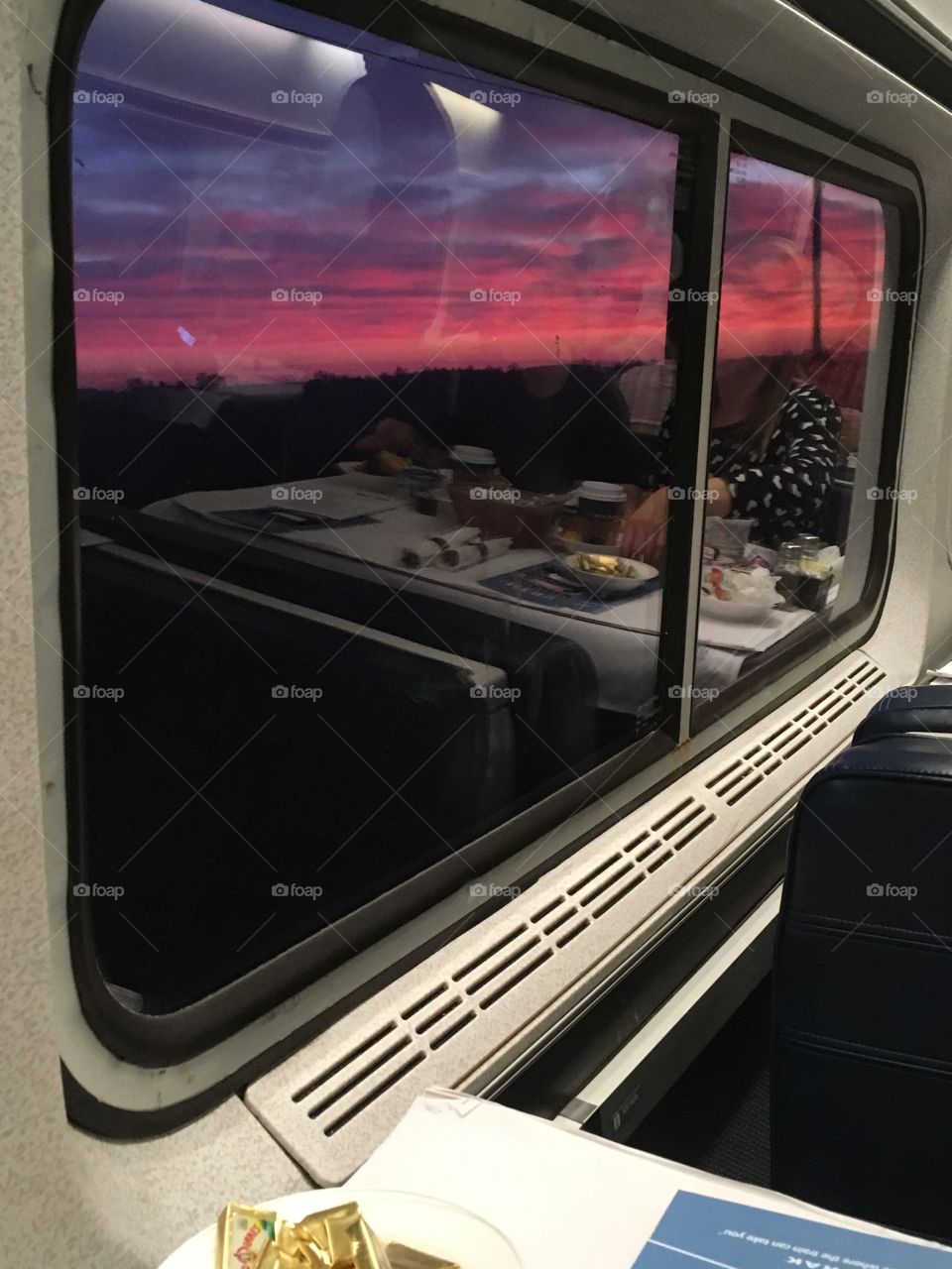 Train ride to Chicago on vacation! Beautiful sunrise!