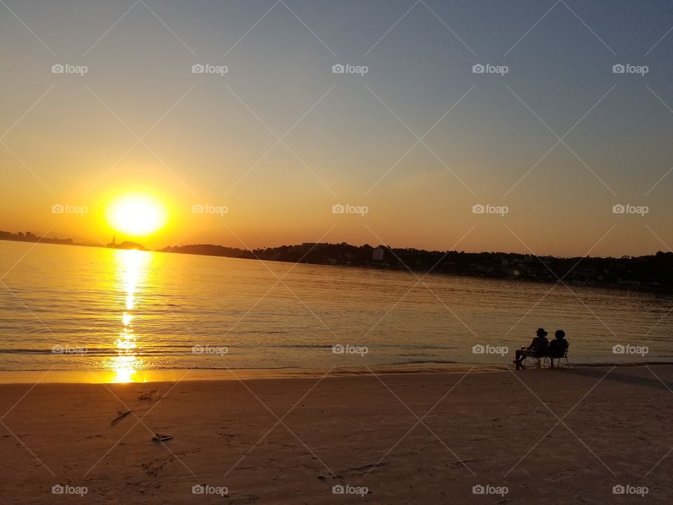 O pôr do Sol magnífico.