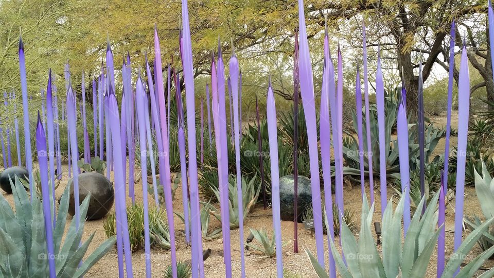 Purple glass spikes