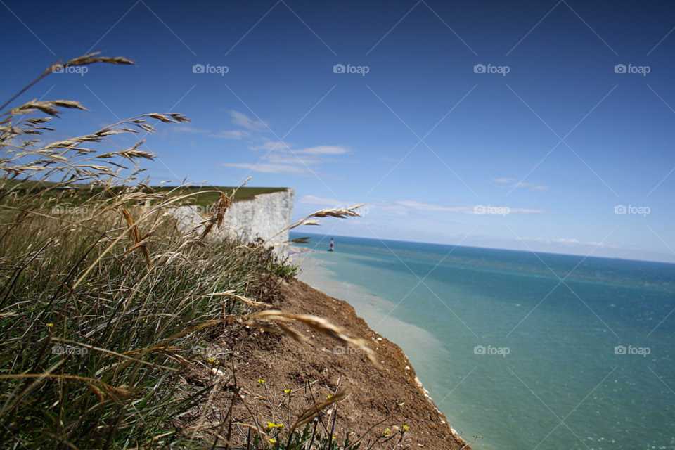 grass lighthouse blue sky eastbourne by leonbritton123