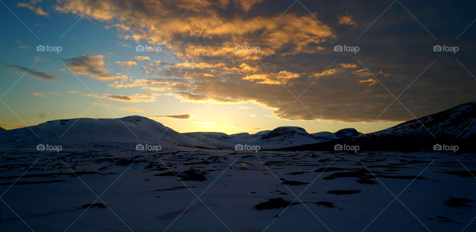 Sunset. Sunset at Altevatnet, Norway