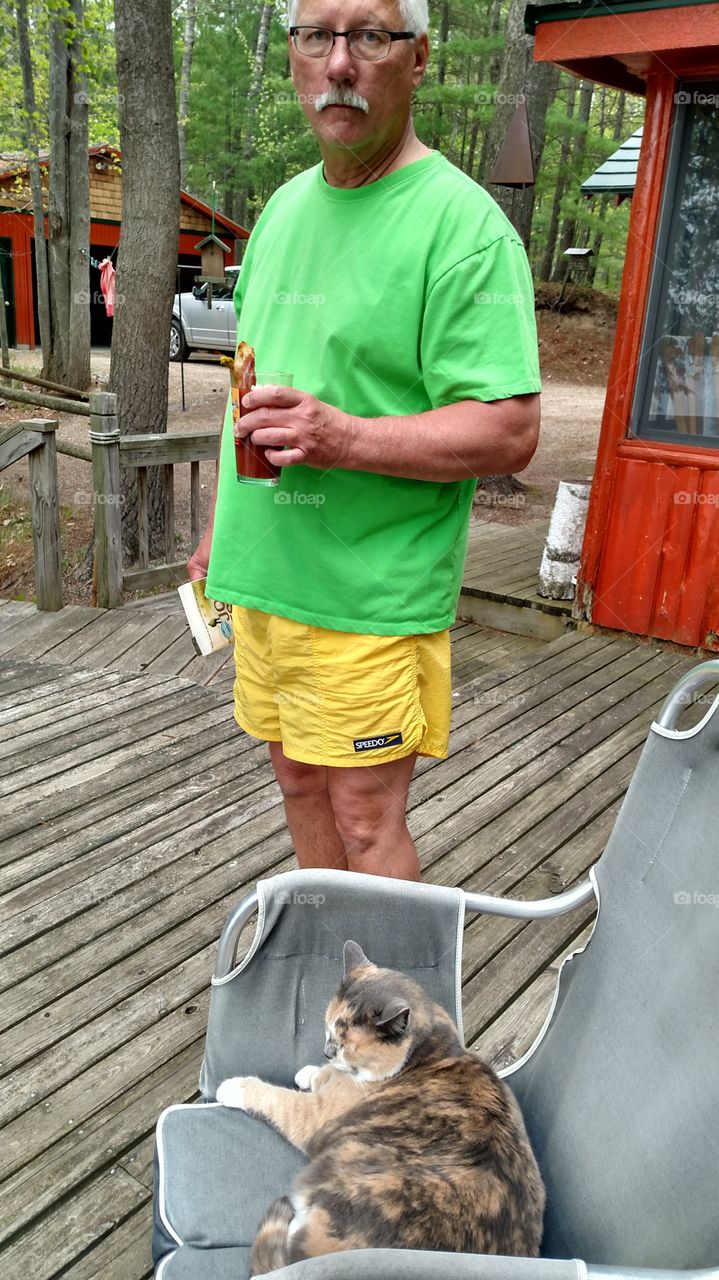 Some cat stole my comfy chair at the cabin.