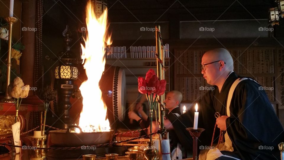 Buddhist prayers in Mount Koya, Japan