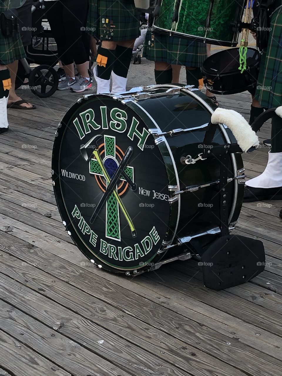 Bagpipe band Irish Brigade drum