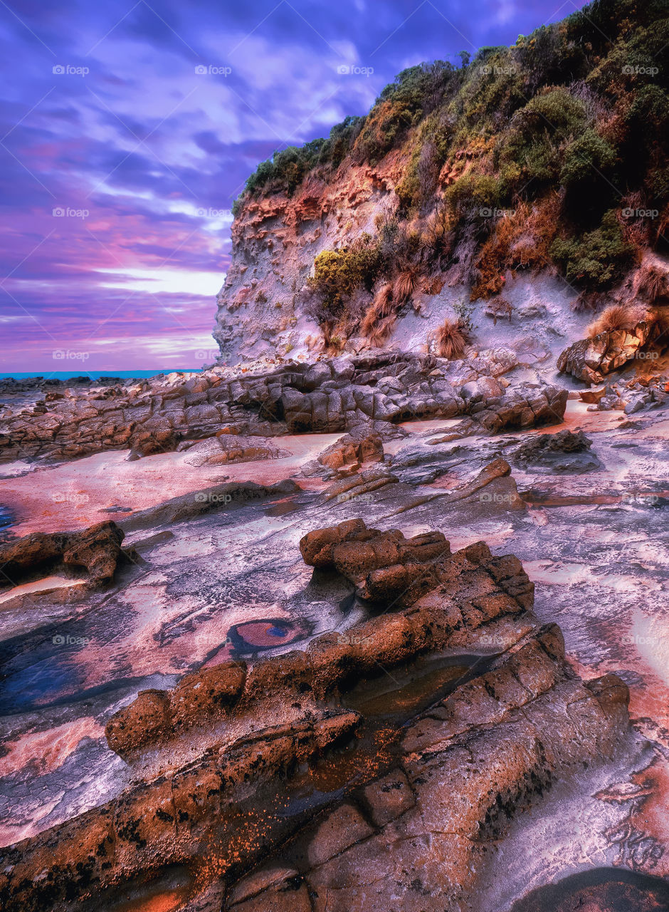 Sunset Over The Rocks